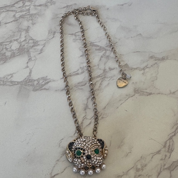 Betsey Johnson Rhinestone Dog Necklace - Picture 3 of 6